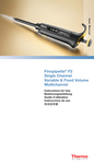 Finnpipette F2 Single Channel Variable and Fixed Volume Multichannel Instructions for Use